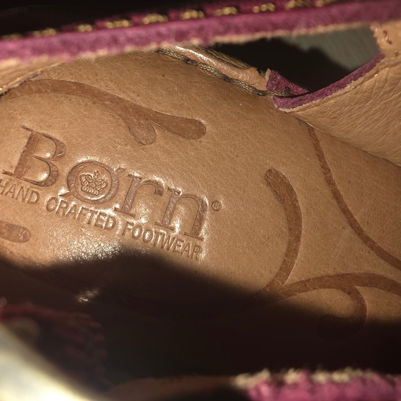 Born Womens Pink Raspberry Leather Buckle Wedge Sandals Size 9 - Picture 8 of 11